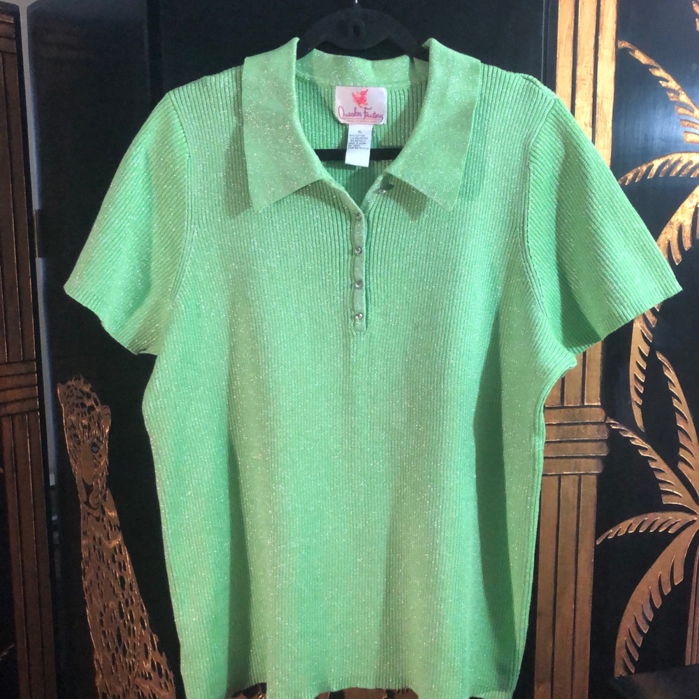 Green Glitter Sweater- Size XL